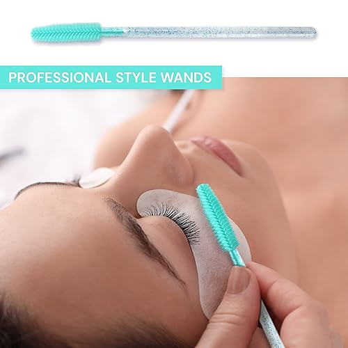 Disposable Silicone Mascara Wands - 50 Pack Eyelash Applicators