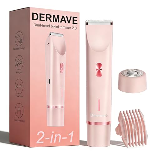 Cordless Electric Bikini Shaver - Waterproof Dual-Head with Ceramic Blades