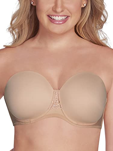 Vanity Fair Women's Beauty Back Smoothing Strapless Bra, 4-Way Stretch Fabric, Lightly Lined Cups up to H, 2 Pack-Beige/White, 34G