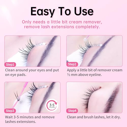 Beauty7 Eyelash Extensions Remover Cream - Fast & Low Irritation 5g