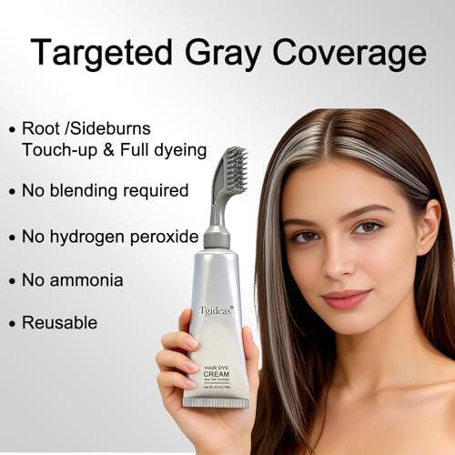 Tgideas Hair Dye Comb - Ammonia Free Root Touch Up, Black