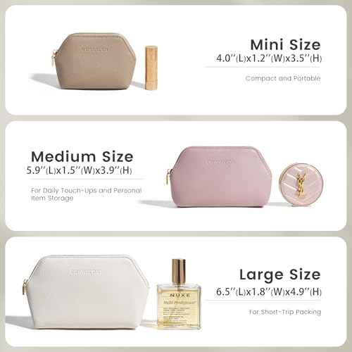 ROWNYEON BEGINMAGIC Small Makeup Bag for Purse, Mini Portable Cosmetic Bags for Women, PU Leather Coin Purse Lipstick Cosmetic Accessories Organizer, Travel Makeup Pouch Zipper Pouch for Men Women