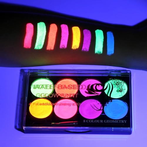 8-Color UV Neon Glow Makeup Palette | Blacklight Eyeliner Kit