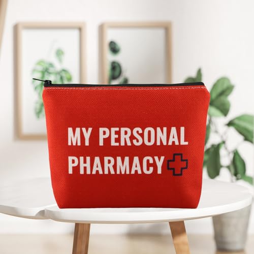 PWHAOO Pharmacy Technician Makeup Bag My Personal Pharmacy Cosmetic Bag Pharmacy RX Gift Medicine Bag Medicine Pouch (Personal Pharmacy B)