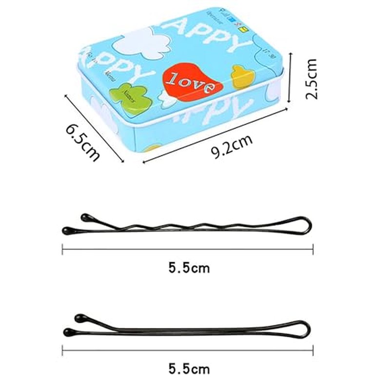 50 Bobby Pins with Metal Storage Box - Hair Clips for All Hair Types