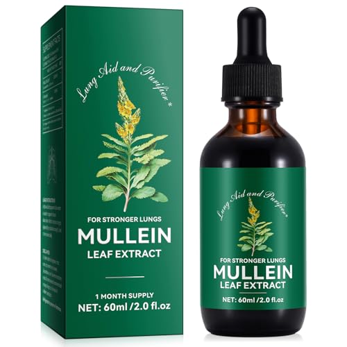 Mullein Leaf Extract Drops for Lungs - Breathing Support Supplement