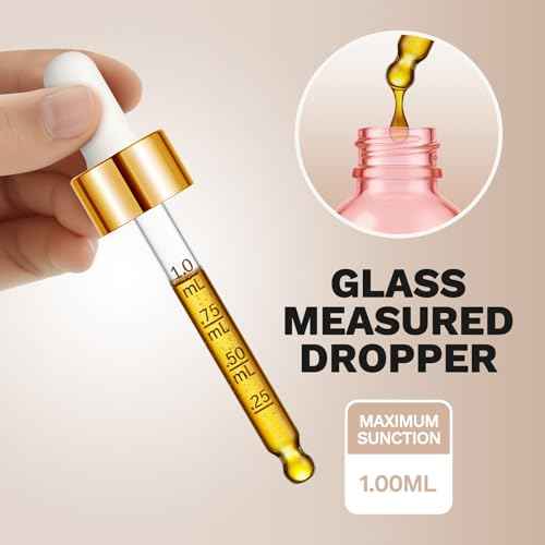 Bumobum 1 oz Dropper Bottle, Pink Glass Dropper Bottle with Measured Dropper & Golden Cap, Empty Eye Tincture Bottles with Funnel & Labels for Essential Oils Serums Tavel Liquids, 4 Pack