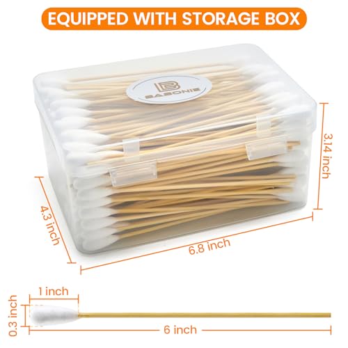 200 PCS Large Cotton Swabs for Dog Ear Cleaning - 6" Long