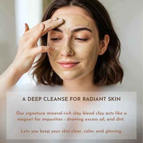 Bentonite Clay Powder For Face, Body & Hair, Deep Pore Cleansing & Detox, Indian Healing Calcium & Sodium Clay, For Masks & Bath 16 oz (454g)