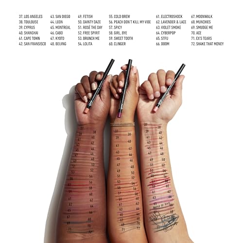 NYX Suede Matte Lip Liner - Long-Lasting Purple Pencil for Defined Lips
