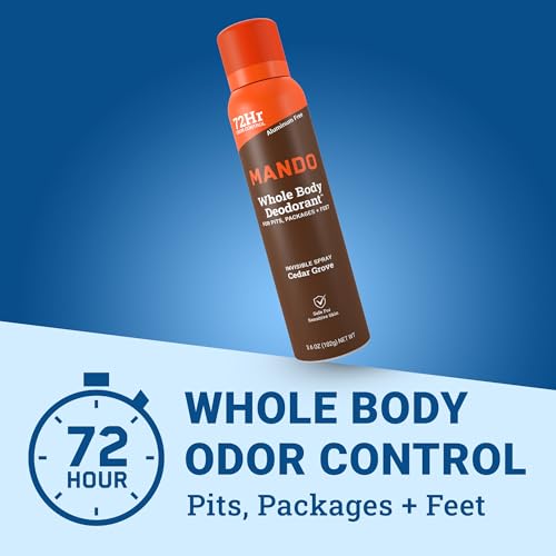 Mando Whole Body Deodorant Spray - 2 Pack, 72 Hr Odor Control