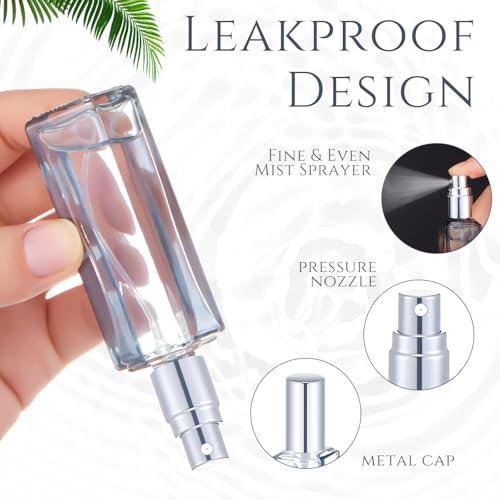 20 Pcs Perfume Travel Refillable 20 ml, Mini Cologne Perfume Bottles Empty, Portable Sprayer for Travel Size Spray Bottle Pocket Glass Spray Bottles Toiletries Sample Dispenser(Gray)