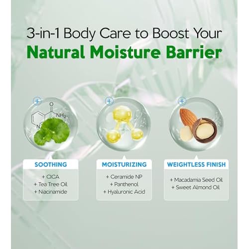 Troubless CLEAR 7 Plus Pure Moisture Body Lotion - Hydrating Body Moisturizer for Troubled Sensitive Skin w/ 7 Skincare Ingredients Gentle, Calming & Non Greasy Body Cream for Women & Men (16.9 fl oz)