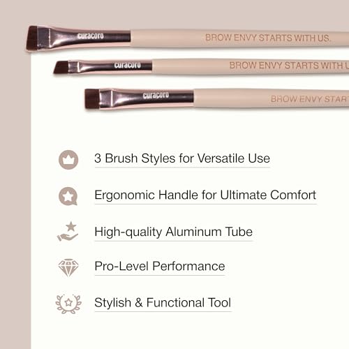 Curacoro 3-Piece Eyebrow Brush Set | Brow Mapping & Lamination