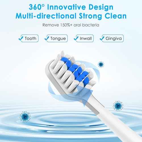 3-Count Toothbrush Replacement Heads Compatible with Watepik Complete Care 5.0/9.0 (CC-01/WP-861) with Tongue Scraper, STRB-3WW
