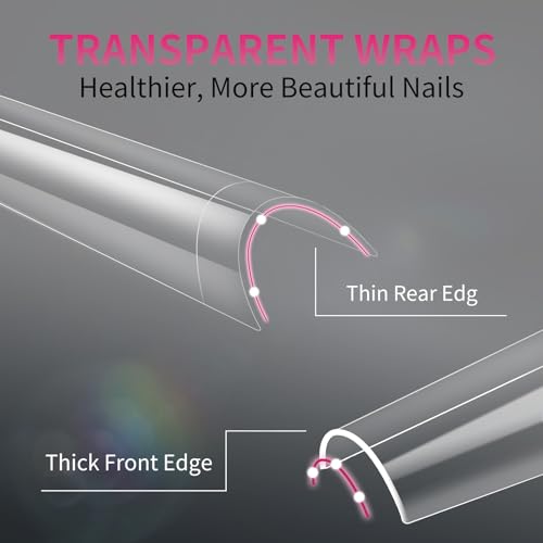 Clear Half Cover Coffin Nail Tips - 600 PCS Acrylic False Nails with Box