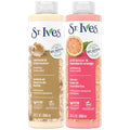 St. Ives Body Wash Variety 2-Pack, Soothing Oatmeal & Shea Butter + Exfoliating Pink Lemon & Mandarin Orange, 100% Natural Extracts, Cruelty-Free, 22 Oz Ea