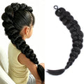 26 Inch Black Braided Ponytail Extension - Lightweight & Hypoallergenic