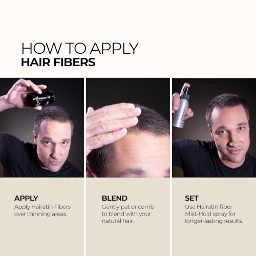 Hairatin Black Hair Fibers - Keratin & Cotton Blend for Thinning Hair