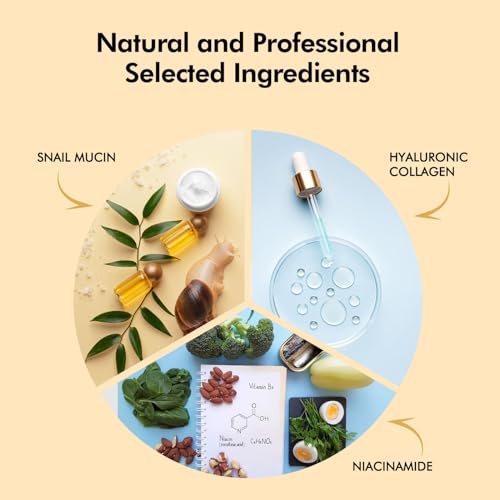 Snail Mucin Power Repairing Essence, with 96.3% Snail Secretion Filtrate, Replenish Water Shrink Pores, Hydrating Serum for Face Wrinkles & Fine Lines & Dull Skin; 100ml, 3.38 fl.oz;
