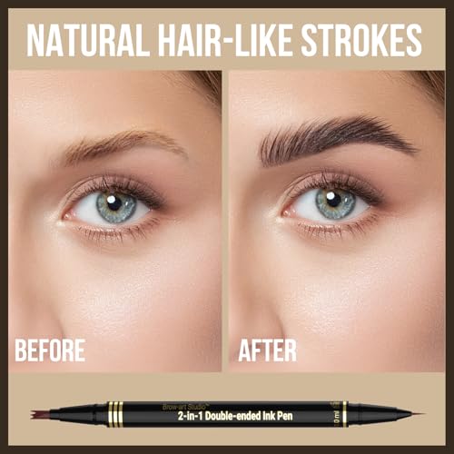 Eyebrow Pen Microblading Dual Tip - Waterproof Dark Brown