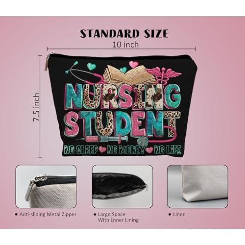 Nursing Student Makeup Bag, Nursing Student Gifts, Nursing Student Essentials, Future Nurse Gifts, Nurse Appreciation Gifts, Nurse Accessories, Nurse Graduation Gifts Cosmetic Bag Makeup Pouch