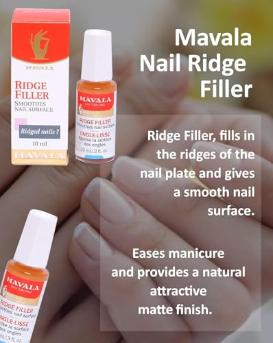 MAVALA Ridge Filler Base Coat for Smooth Nails - Matte Finish, 0.3 oz