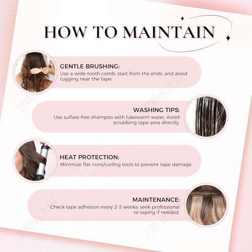 invisible tape in hair extensions human hair 16Inch Dark Brown Fading To Brown and Blonde 20pcs 50g Thick Ends