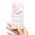 Olive & June Super Stick Press-On Nails, Cloud Chrome, Extra Short