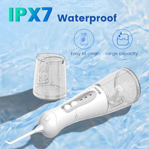 Water Flossers for Teeth, Portable Oral Irrigator Rechargeable Water Dental Flosser Pick with High Pressure 5 Jet Tips, IPX7 Travel Water Flossing for Brace Teeth Cleaner Gum Care