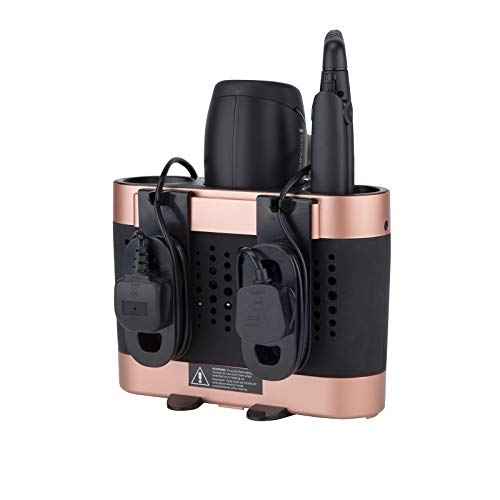 Minky Styling Dock - Silicone Mat Hair Tool Storage, Hair Dryer Holder Organiser - Rose Gold and Black