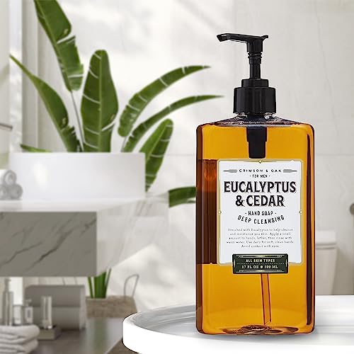 Body Prescriptions Men's Hand Soap by Crimson & Oak | Deep Cleansing Hand Soap with Pump Dispenser, Eucalyptus & Cedar Men's Hand Wash, Liquid Hand Soap