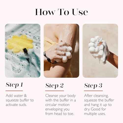 Spongell? He'e Berry Hawaiian Buffer | Body Wash Infused Sponge with Awapuhi & Kukui Nut Oil | Exfoliates & Hydrates | 14+ Uses