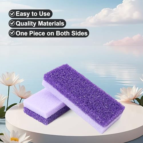 Purple Foot Pumice Stone 2 Pack for Callus Removal - Double Sided Pedicure Tool