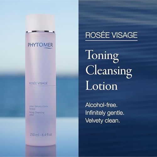 PHYTOMER Rosee Visage Toning Cleansing Lotion | All in One Cleanser, Makeup Remover & Toner for Face | Alcohol-Free | Safe, Natural Ingredients | 8.4 Fl Oz
