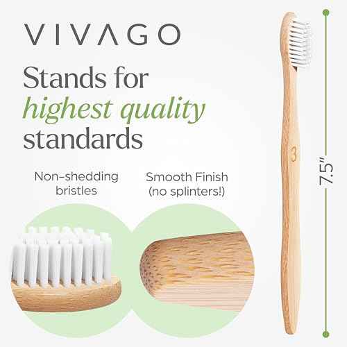 Bamboo Toothbrushes 10 Pack ? Natural Toothbrushes, Plant-Based Soft Bristles ? Eco-Friendly Wooden Toothbrush