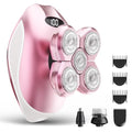 Pink 5-in-1 Women's Electric Razor with LED Display Waterproof Travel Trimmer