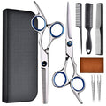 Professional Hair Cutting Scissors Set with Thinning Shears - 9-Piece Barber Kit