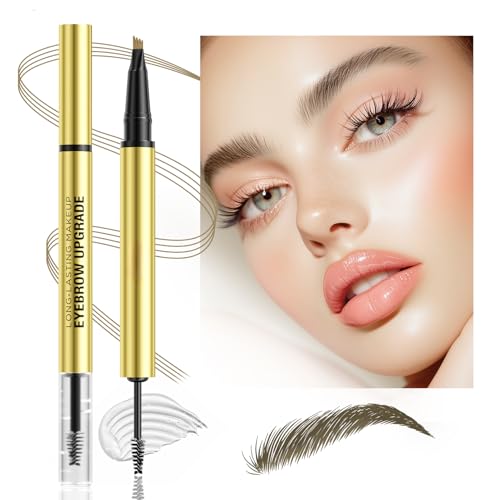 2-in-1 Brow Pen & Gel - Long-Lasting, Waterproof (Dark Brown)