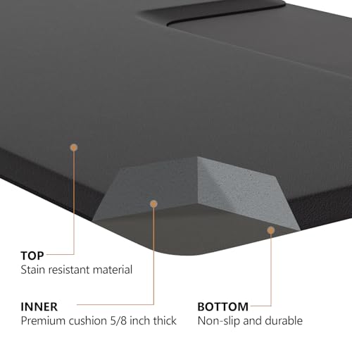 OmySalon 3' x 4' Barber Floor Mat Anti Fatigue for Stylist Standing, 3/4'' Thick Comfort Hair Matt Square Base for Salon Styling Chair, Hair Cutting Hairdressing Beauty Equipment