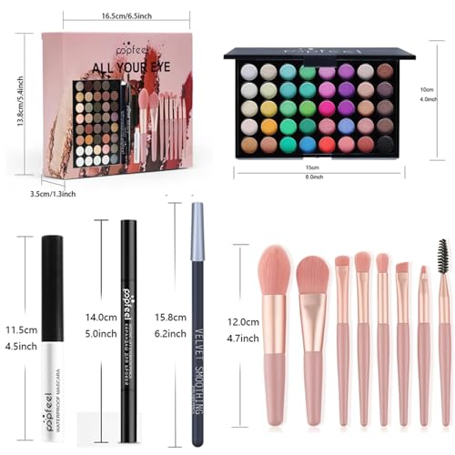 Eye Makeup Kit for Women with 40 Color Palette & Brushes