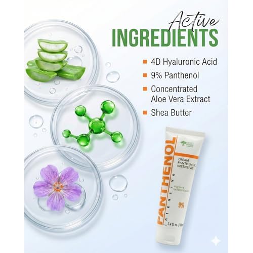 9% Panthenol Barrier Repair Cream - Redness Relief Moisturizer | Post Acne, Laser, Facelift & Burn Care | Soothing Skin with Aloe & Hyaluronic Acid ? Tattoo & Irritation Care, 3.4Oz