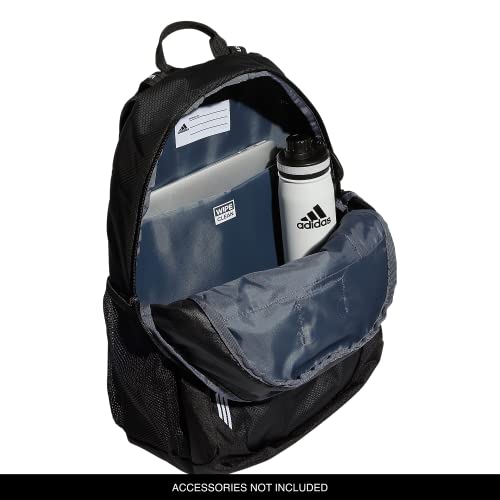 adidas Excel 6 Backpack, Black/White 3 Stripe Webbing, One Size