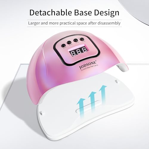 JODSONE Iridescent Pink UV Nail Lamp for Gel Polish with 4 Timer Settings & Auto Sensor