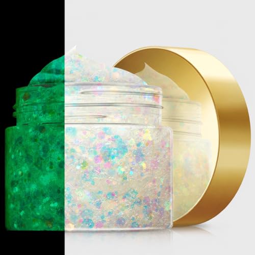 Holographic Glow in the Dark Body Glitter Gel, 1.69oz