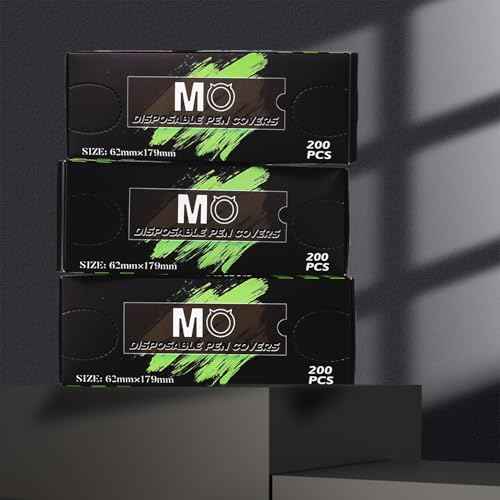 Tattoo Machine Covers 200pcs Tattoo Pen Covers 7 x 2.4inch Disposable Tattoo Pen Machine Bags Professional Tattoo Supplies and Accessories (BLACK)