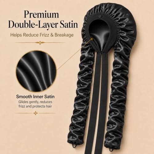XL Satin Bonnet for Braids & Long Hair with Double Layer