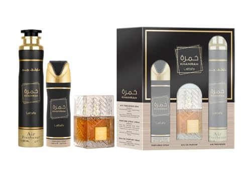 Lattafa Khamrah Unisex 3-Piece Fragrance Gift Set