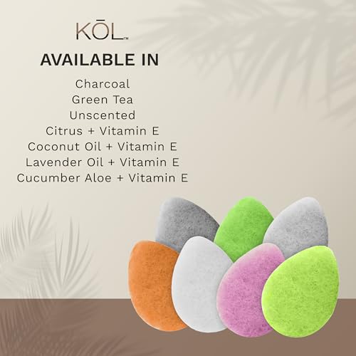 KOL Coconut Exfoliating Face Scrubber Pads, 6 Count