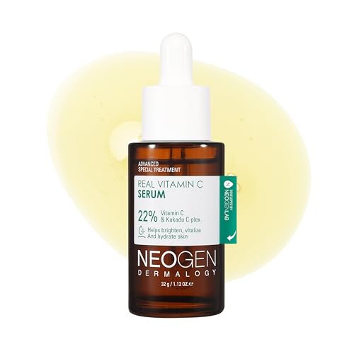 DERMALOGY by NEOGEN Real Vitamin C Serum 1.12 oz (32g) - Brightening, Revitalizing Serum with 22% Pure Ascorbic Acid, Ferulic Acid, Zinc and Niacinamide - Korean Skin Care